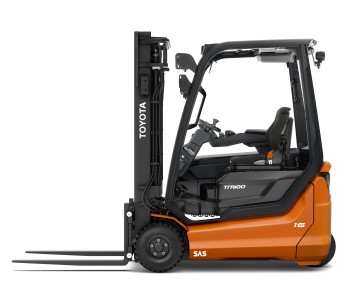 Vista lateral de la carretilla elevadora eléctrica de 3 ruedas Toyota Traigo48