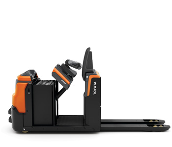 Recogepedidos de bajo nivel Toyota OSE250 con capó de batería abierto