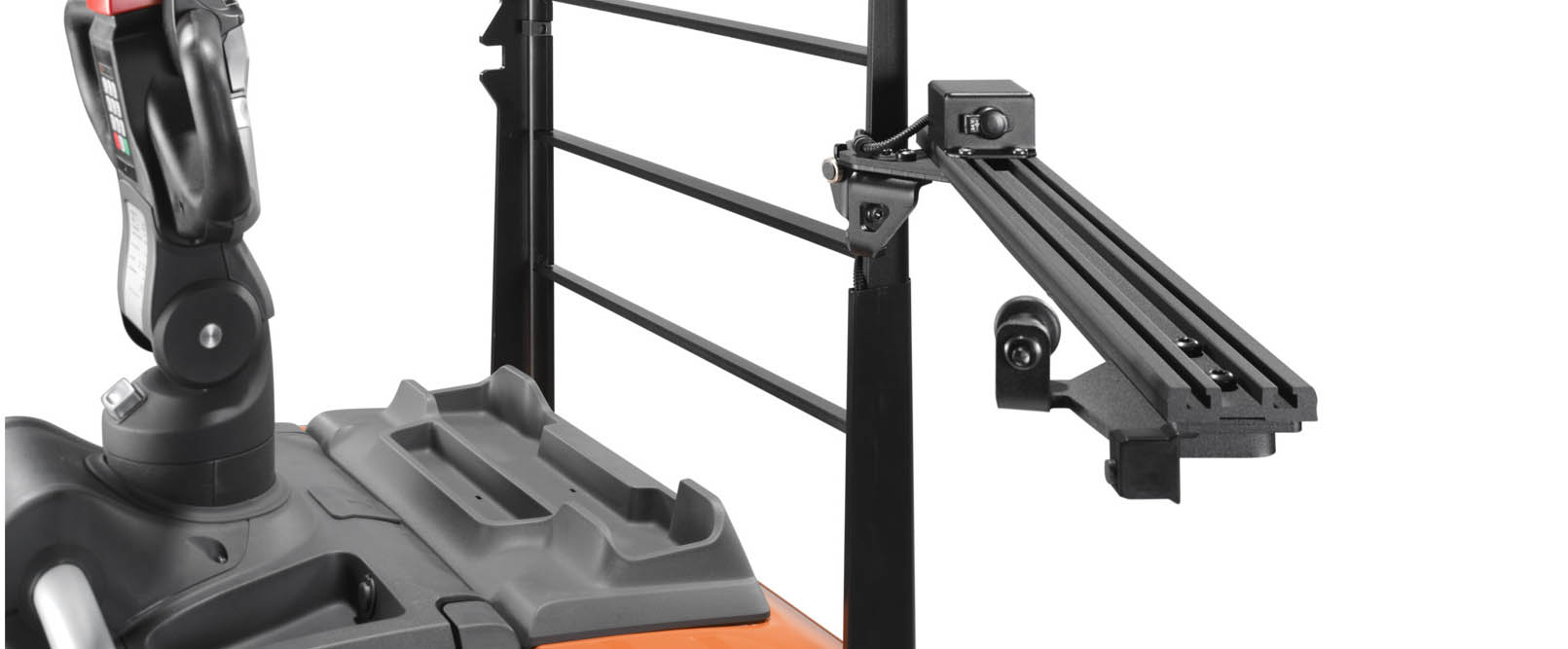 Transpaleta eléctrica con plataforma Toyota BT Levio y con e-bar